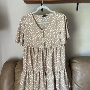 Fall Beige Mini Dress